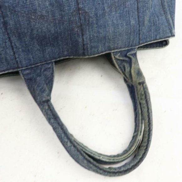 Prada Dark Rinse Canapa Way Style Satchel Tote Or Cross Body Shoulder Bag - Picture 3 of 8